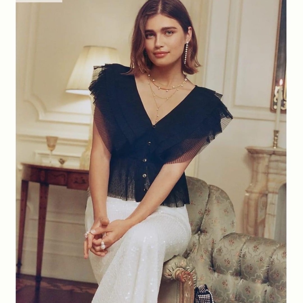 Forever That Girl Ruffled Button Front Blouse.